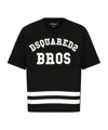 Dsquared2 Logo Printed Striped Crewneck T-shirt In Black