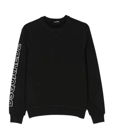 Dsquared2 Logo Printed Sweater In Black