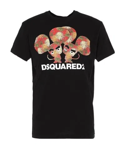 Dsquared2 Logo Printed T-shirt In Black
