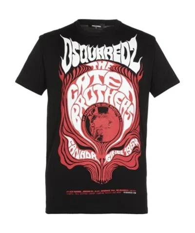 Dsquared2 Logo Printed T-shirt In Black