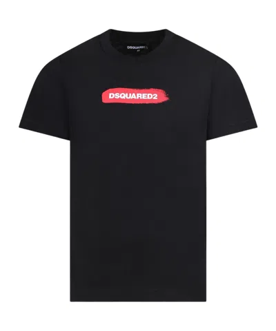 Dsquared2 Logo Printed T-shirt In Black