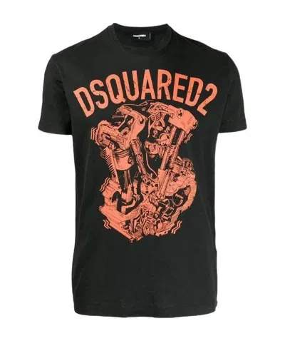 Dsquared2 Logo Printed T-shirt In Black