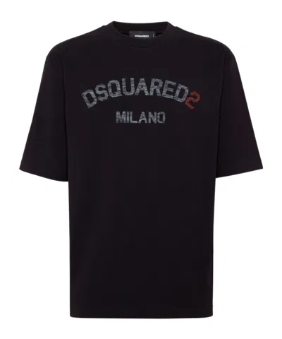 Dsquared2 Logo Printed T-shirt In Black