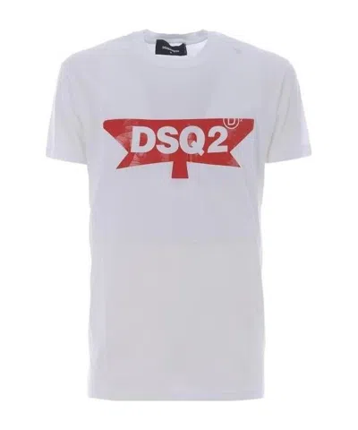 Dsquared2 Logo Printed T-shirt In White