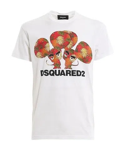 Dsquared2 Logo Printed T-shirt In White