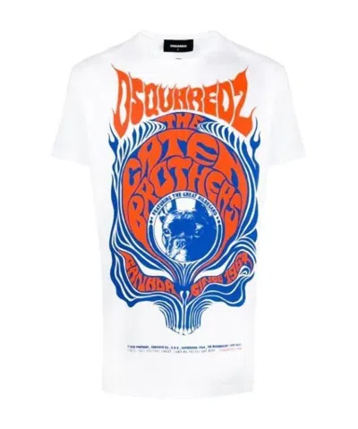 Dsquared2 Logo Printed T-shirt In White