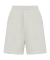 Dsquared2 Logo Printed Vintage Effect Distressed Shorts In White
