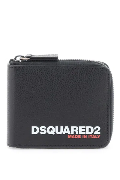 Dsquared2 Logo-printed Zip-around Wallet In Black (black)