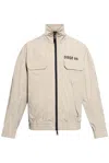 Dsquared2 Logo-printed Zipped Bomber Jacket  In Beige