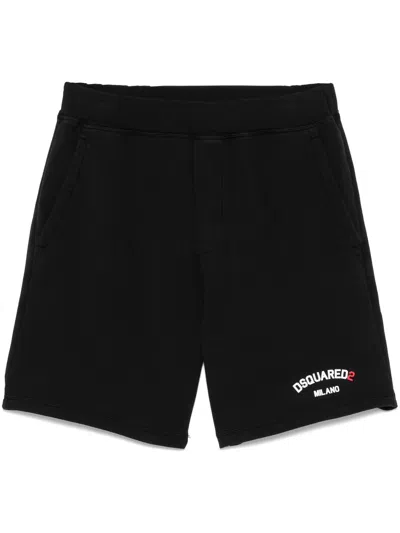 Dsquared2 Logo-raised Track Shorts In Black