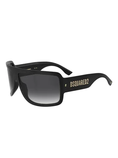Dsquared2 Logo Rectangle-frame Sunglasses In Black