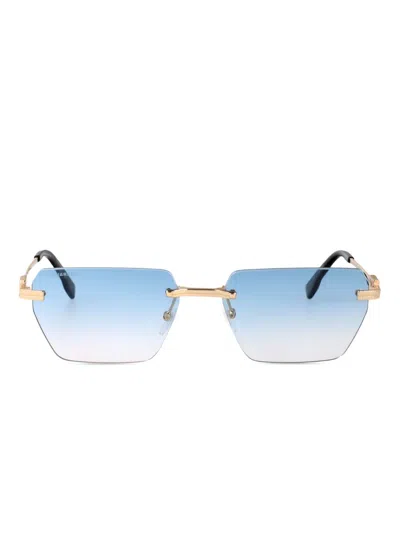 Dsquared2 Gold Blue Metal Sunglasses In Multi