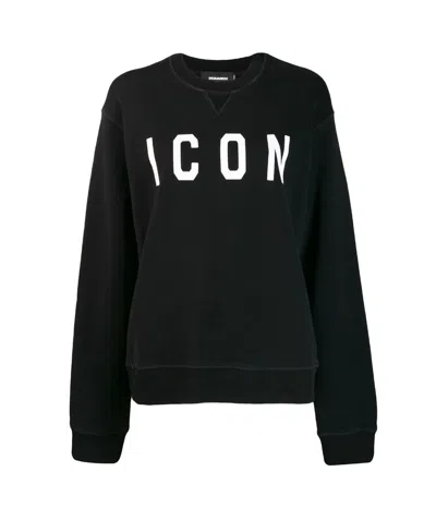 Dsquared2 Logo Round Neck Sweater In Black