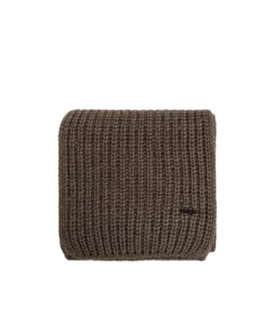 Dsquared2 Logo-plaque Ribbed Scarf In Gray