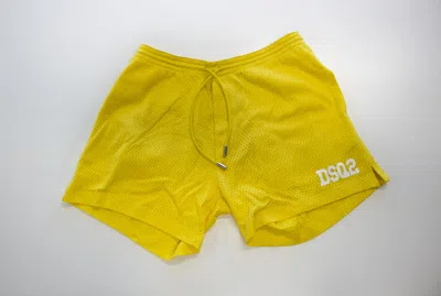Dsquared2 Logo Shorts In Yellow