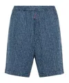Dsquared2 Textured Denim Shorts In Blue