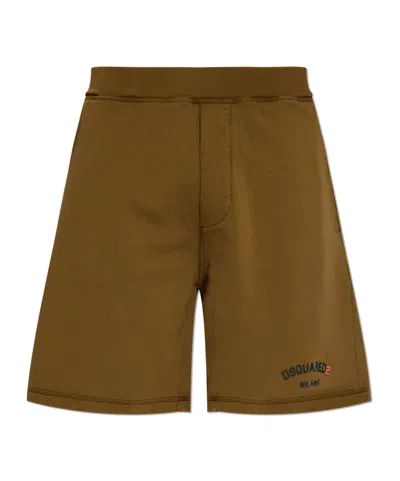 Dsquared2 Logo Shorts In Brown