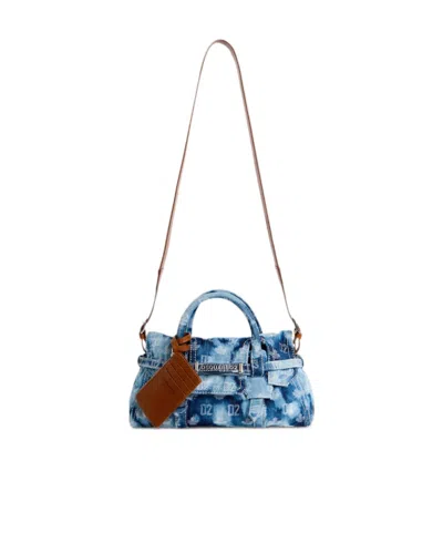 Dsquared2 Logo Shoulder Bag In Blue