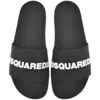 Dsquared2 Logo Slide Sandal Open Toe Flat Sole In Multi