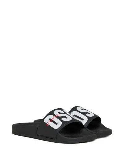 Dsquared2 Kids' Logo Slides In Black