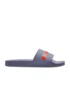 Dsquared2 Logo Embossed Slip-on Slides In Gray