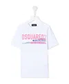 Dsquared2 Logo Slogan Cotton T-shirt In White