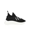 Dsquared2 Woman Black Icon Speedster Sneakers With Rhinestones