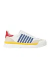 Dsquared2 Logo Leather Sneakers In White