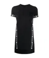 Dsquared2 Logo Sports Virgin Wool Blend T-shirt Dress In Black