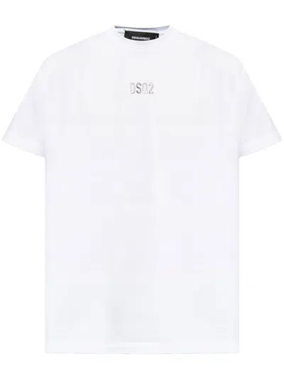 DSQUARED2 LOGO-STAMP COTTON-BLEND T-SHIRT