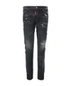 Dsquared2 Cool Gut Black Jeans With Belt Loops And Faded Effect In Denim Man In Black