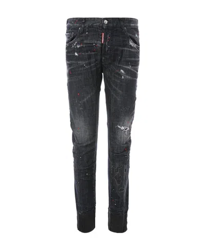 Dsquared2 Logo Straight Casual Pants In Black