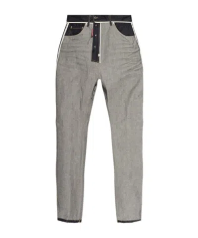 Dsquared2 Logo Straight Leg Jeans In Gray