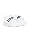 Dsquared2 Low Leather Sneakers With Strap In White