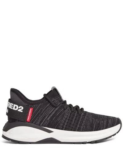 Dsquared2 Logo-strap Low-top Sneakers In Black