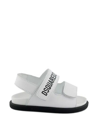 Dsquared2 Kids' Logo-strap Sandals In White