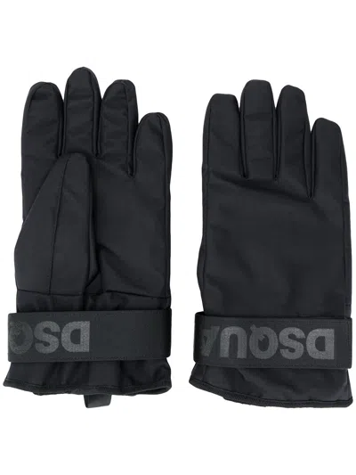 Dsquared2 Logo Strap Ski Gloves In Black
