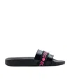 Dsquared2 Logo Strap Slippers In Black