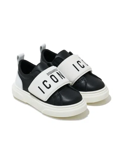 Dsquared2 Logo Strap Sneakers In Black