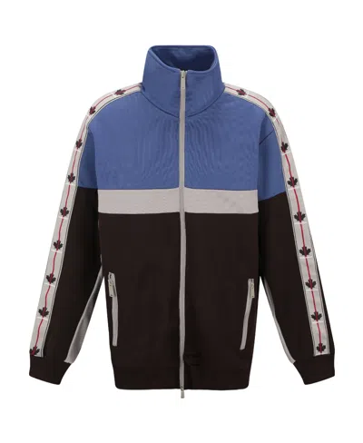 Dsquared2 Logo-stripes Zip-up Sweatshirt In Black