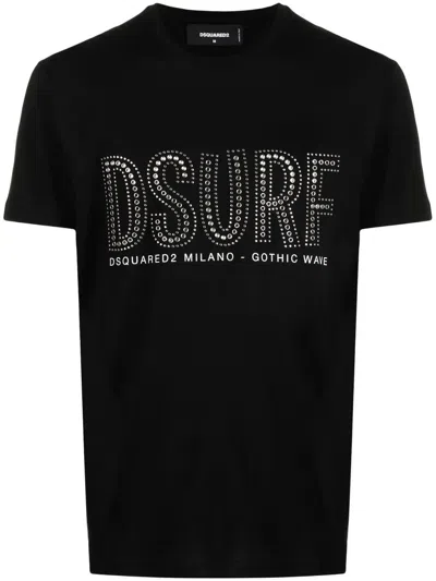 Dsquared2 Dsurf Stud-detail T-shirt In Black