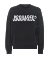 Dsquared2 Cotton Crewneck Sweater With Ribbed Hem In Black