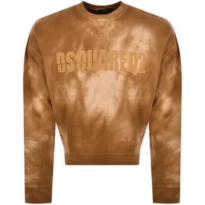 Dsquared2 Logo Sweatshirt Brown In White