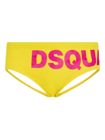 Dsquared2 Logo Swim Brief In Yellow
