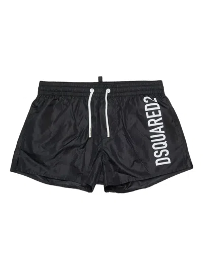 Dsquared2 Kids' Logo Swim Shorts In Black