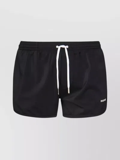 Dsquared2 Logo Swim Shorts Midi In Black