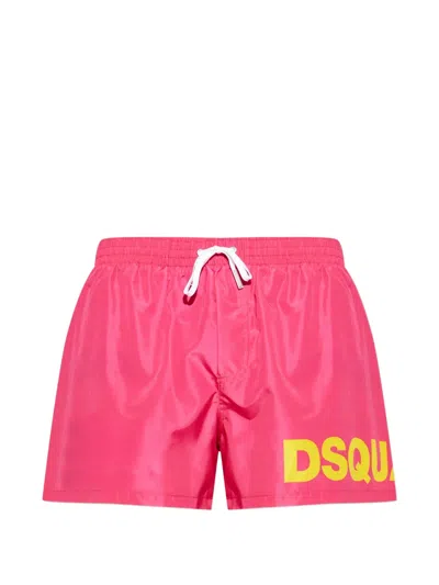 Dsquared2 Logo Swim Shorts In Pink