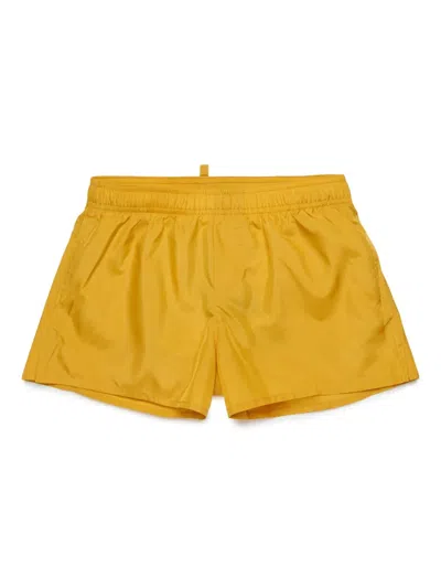 Dsquared2 Kids' Logo Swim Shorts In Yellow