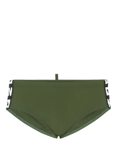 Dsquared2 Logo Swim Trunks In Green