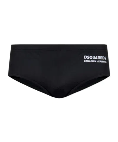 Dsquared2 Logo Swimming Trunks In Black